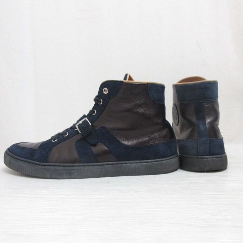 HERMÈS ブラックレザー ハイカットスニーカー オールブラックがかっこいい】エルメス☆ハイカットスニーカー (HERMES