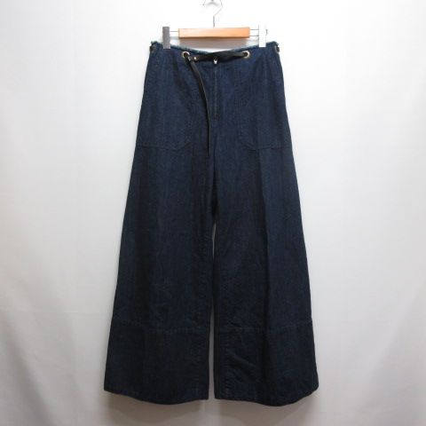 ジョンブル JOHNBULL ベルテッドネイビー ワイド パンツ L