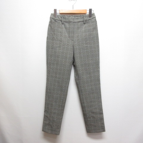 プラステ PLST 美品 グレンチェック柄 ウォームリザーブ スティック パンツ