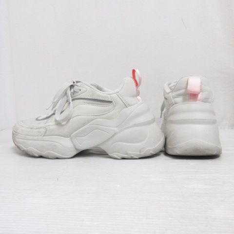 ザラ ZARA 厚底 スニーカー シューズ 23cm 白 ホワイト 靴 レース