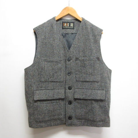 DAKS ダックスニットベスト チェック柄 ウール100% M ダックス DAKS