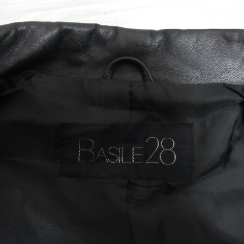 バジーレ BASILE 28 羊革 ラムレザー テーラード ジャケット 40 黒