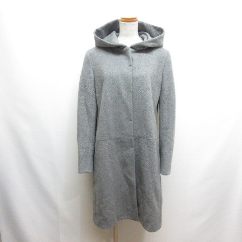 自由区 オンワード樫山 ウール カシミヤ 2way ロング コート 38 グレー 