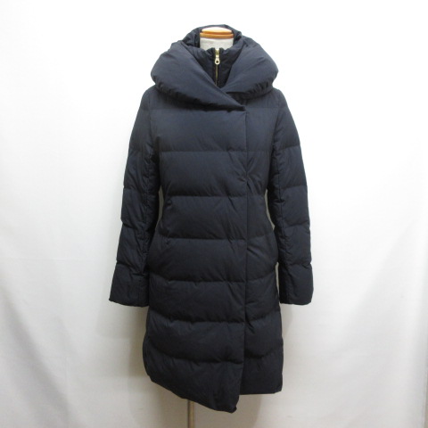プラステ PLST 2wayネック ロング ダウン コート S ネイビー 12