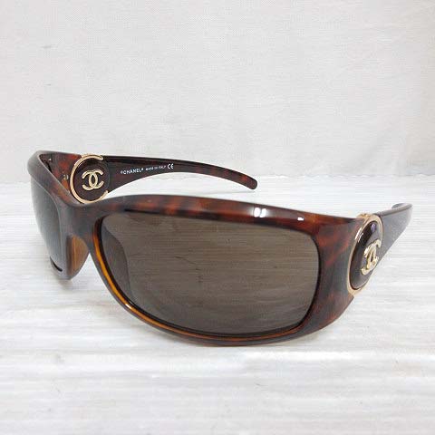 シャネル CHANEL 美品 サングラス 6030 c.502/73 べっ甲柄 サイドココ