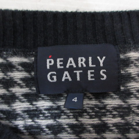 パーリーゲイツ　ニット　セーター　カシミヤ100% 上質　千鳥格子　5 パーリーゲイツ PEARLY GATES ゴルフウェア カシミヤ100％ ニット
