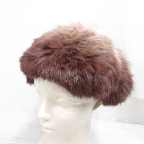 カシラ CA4LA ラビットファー 帽子 グラデーション ブラウン系 ニット