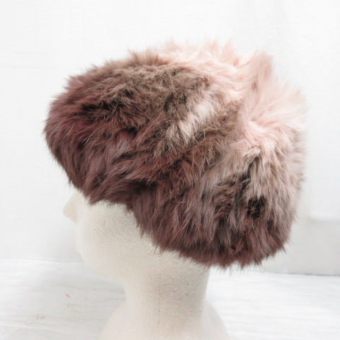 カシラ CA4LA ラビットファー 帽子 グラデーション ブラウン系 ニット