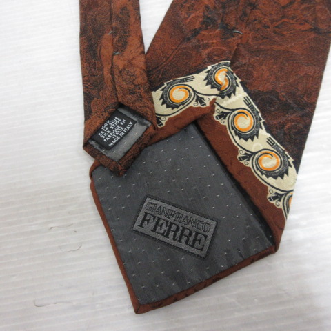 ジャンフランコフェレ GIANFRANCO FERRE 美品 ネクタイ 総柄 剣先10.5
