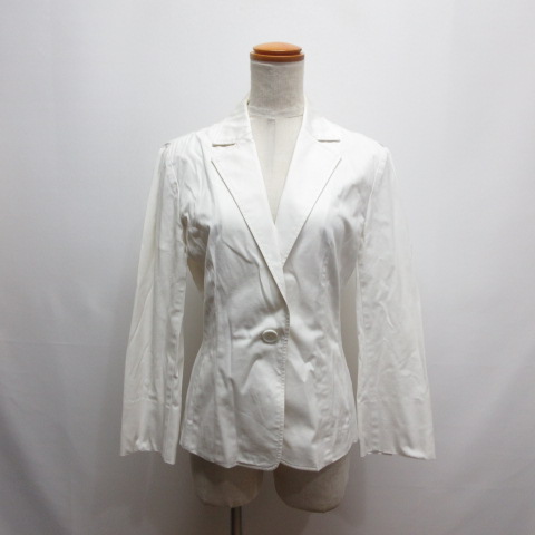 ルスーク Le souk テーラード ジャケット 38 白 ホワイト ストレッチ