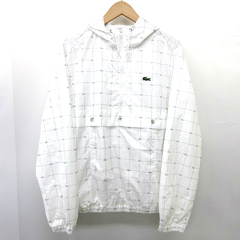 supreme lacoste reflective grid nylon anorak white