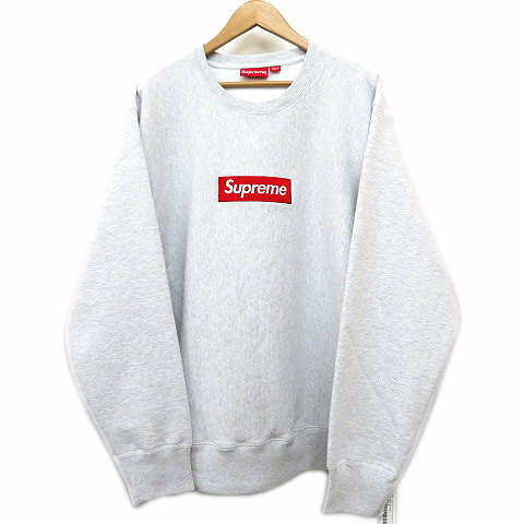 未使用品 シュプリーム SUPREME ☆AA☆18AW Box Logo Crewneck Ash 
