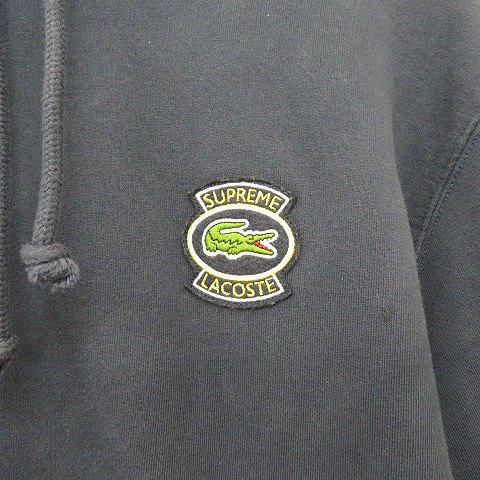 シュプリーム SUPREME ☆AA☆18SS LACOSTE Hooded Sweatshirt Navy  