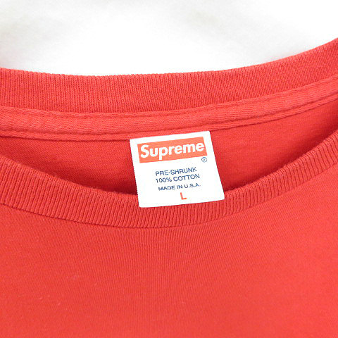 Supreme 赤 Tシャツ Lサイズ 100%コットン 古着 USA製 Supreme 無地 ソリッド ヘビー コットン Tシャツ 赤