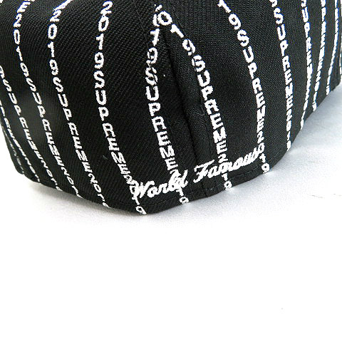 新品未使用 Supreme シュプリーム 19SS Text Stripe Box Logo New Era BLACK 7 1/8 レア 希少 完売 B14645