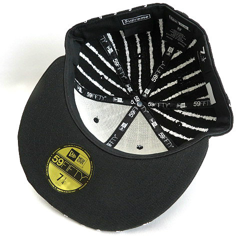 新品未使用 Supreme シュプリーム 19SS Text Stripe Box Logo New Era BLACK 7 1/8 レア 希少 完売 B14645