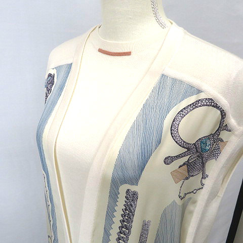 エルメス HERMES 18AW シルク ニット ノースリーブ ワンピース38 