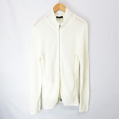 エンポリオアルマーニ Emporio Armani ストレッチ ジップアップ ニット カーディガン ジャケット 白ホワイト 46 メンズ 066 ベクトルパーク