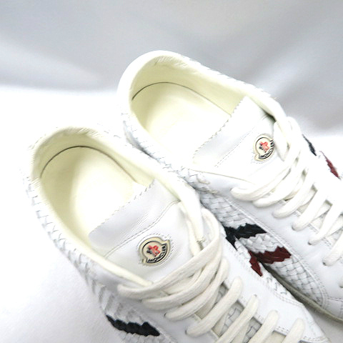 モンクレール MONCLER ☆AA☆編み込みレザー ローカット スニーカー白 