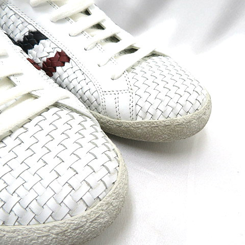 モンクレール MONCLER ☆AA☆編み込みレザー ローカット スニーカー白 