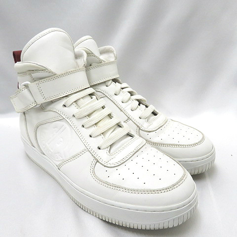 モンクレール MONCLER ☆AA☆ロゴ型押し レザー ハイカット スニーカー 
