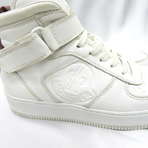 モンクレール MONCLER ☆AA☆ロゴ型押し レザー ハイカット スニーカー 