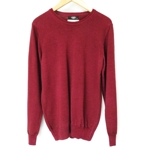 パッゾ Pazzo Touch Back 無地ウール100 クルーネック 長袖ニット