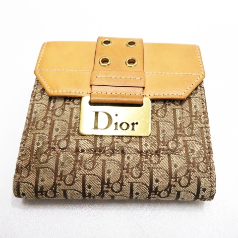 クリスチャンディオール Christian Dior ロゴ プレート装飾 レザー切替  