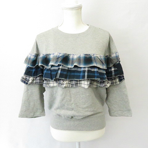 未使用品 ディーゼル DIESEL ティアード フリル スウェットMグレー  