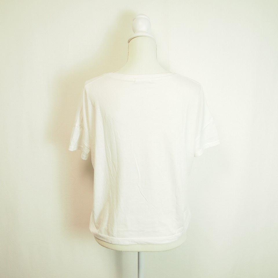 ニコアンド Niko And Tシャツ 半袖 ドロップショルダー プリント ラウンドネック 白 ホワイト レディース 066 ベクトルパーク