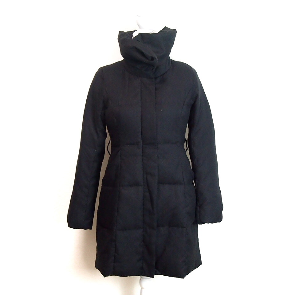 リエンダ Rienda ダウン コート ジャケット ビッグカラー ジップアップ M 黒 ブラック レディース 066 ベクトルパーク