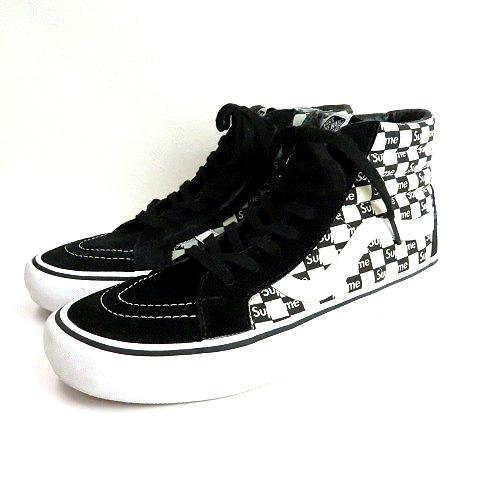 シュプリーム SUPREME ☆AA☆Vans Sk8-Hi Pro Checkers Black US10  