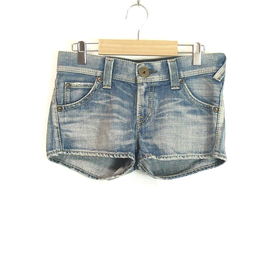 ロデオクラウンズ Rodeo Crowns デニム ショートパンツ ダメージ加工 M インディゴ レディース 066 ベクトルパーク