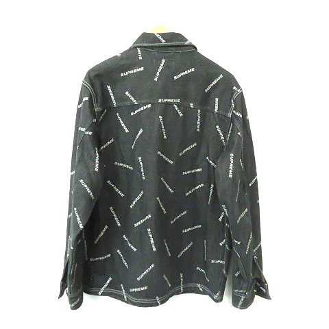 シュプリーム SUPREME ☆AA☆17SS Denim Logo Chore Coat Black 総柄 