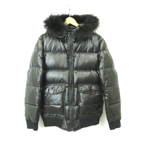 バーバリーブラックレーベル BURBERRY BLACK LABEL ファー装飾 