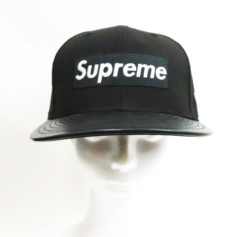 シュプリーム SUPREME ☆AA☆12AW Leather Visor New Era Cap Black 7 