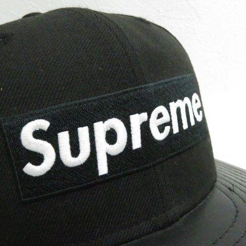 シュプリーム SUPREME ☆AA☆12AW Leather Visor New Era Cap Black 7 