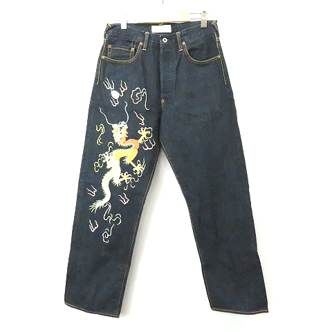 エヴィス EVISU PARIS LOT SGD 0086 虎 龍 刺繍 和柄 刺繍 白ステッチ 