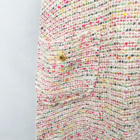 キャサリンロス Katharine Ross 半袖 ツィード 膝丈 ワンピース ピンクベージュ M レディース 066 ベクトルパーク