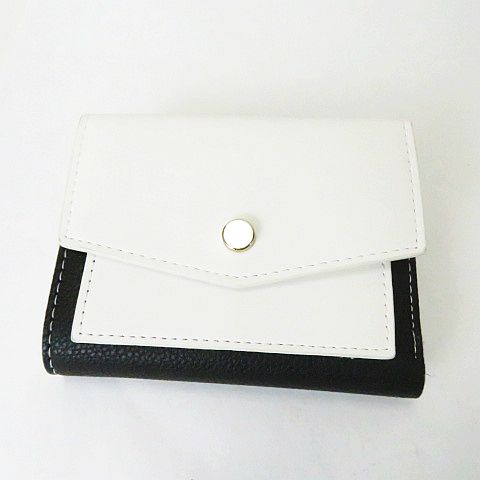 アズールバイマウジー Azul By Moussy レザー 配色 三つ折り財布 白 黒