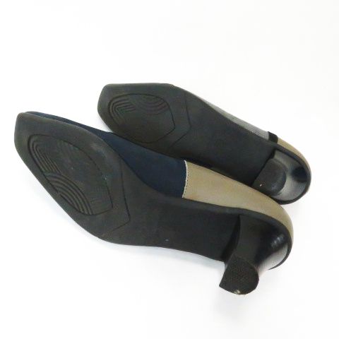 ハイルック HIGH LOOK スエード切替 ハイヒール パンプス 靴 紺