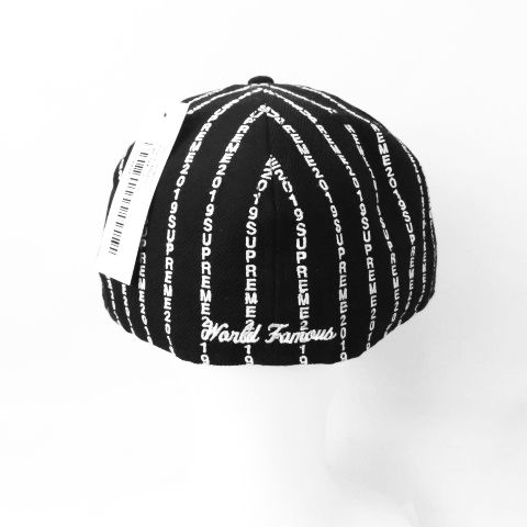 新品未使用 Supreme シュプリーム 19SS Text Stripe Box Logo New Era BLACK 7 1/8 レア 希少 完売 B14645