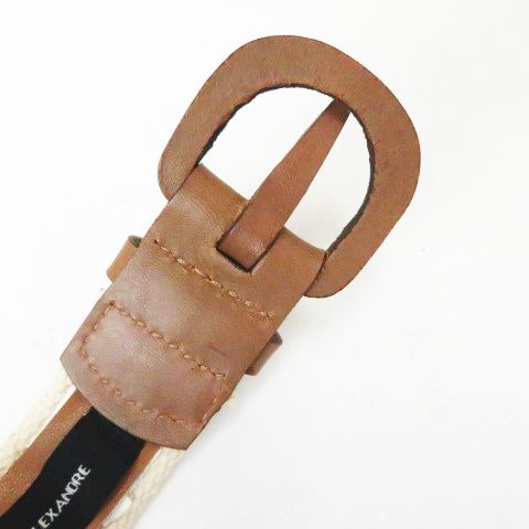 HERCHCOVITCH ALEXANDRE キャンバス レザーベルト アレキサンドレヘルシェコビッチ ALEXANDRE HERCHCOVITCH 切替