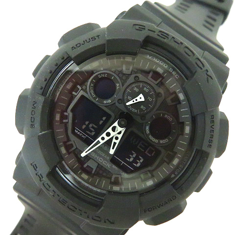 未使用品 カシオジーショック Casio G Shock Ga 100 1a1jf 防水 ソーラー電波時計 デジタル時計 黒 ブラック メンズ 066 ベクトルパーク