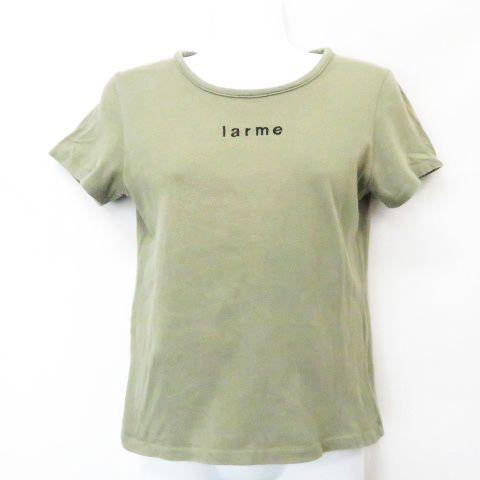 アースミュージック エコロジー Earth Music Ecology Larme 刺繍 Tシャツ カットソー 半袖 オリーブ系 S レディース 066 ベクトルパーク