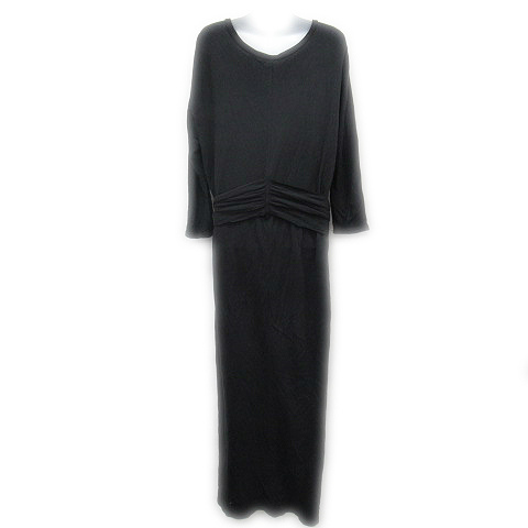 ソロヴ Solov ナチュラル コットン 長袖 マキシ丈 ロング ワンピース So 17ss Op 10 紺 2 レディース 066 ベクトルパーク