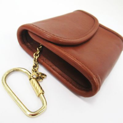 オールドCOACH ブラウンレザー コインケース カラビナ付き
