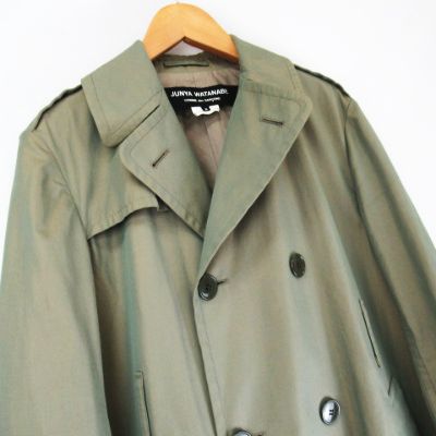 ジュンヤワタナベ Junya Watanabe コムデギャルソン Comme Des Garcons Ad17 メッセージ バックプリント トレンチ コート カーキ S メンズ 066 ベクトルパーク