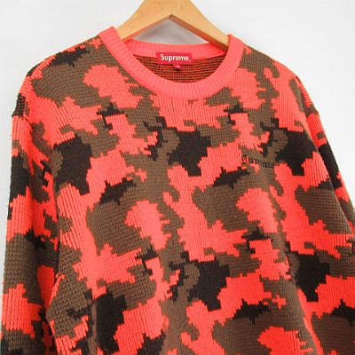 シュプリーム SUPREME ☆AA☆16AW Camo Sweater カモ 迷彩柄 クルー 
