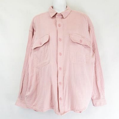 ニコアンド Niko And オーバーサイズ コットン ガーゼシャツ 長袖 ピンク メンズ 066 ベクトルパーク